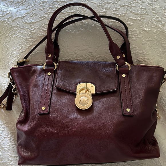 NWOT Michael Kors Burgundy Satchel - Picture 1 of 13